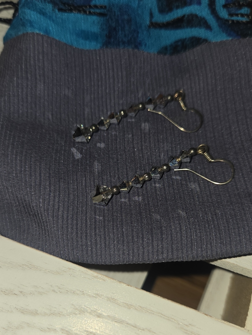 Delicate Crystal Drop Earrings in Smoky Gray